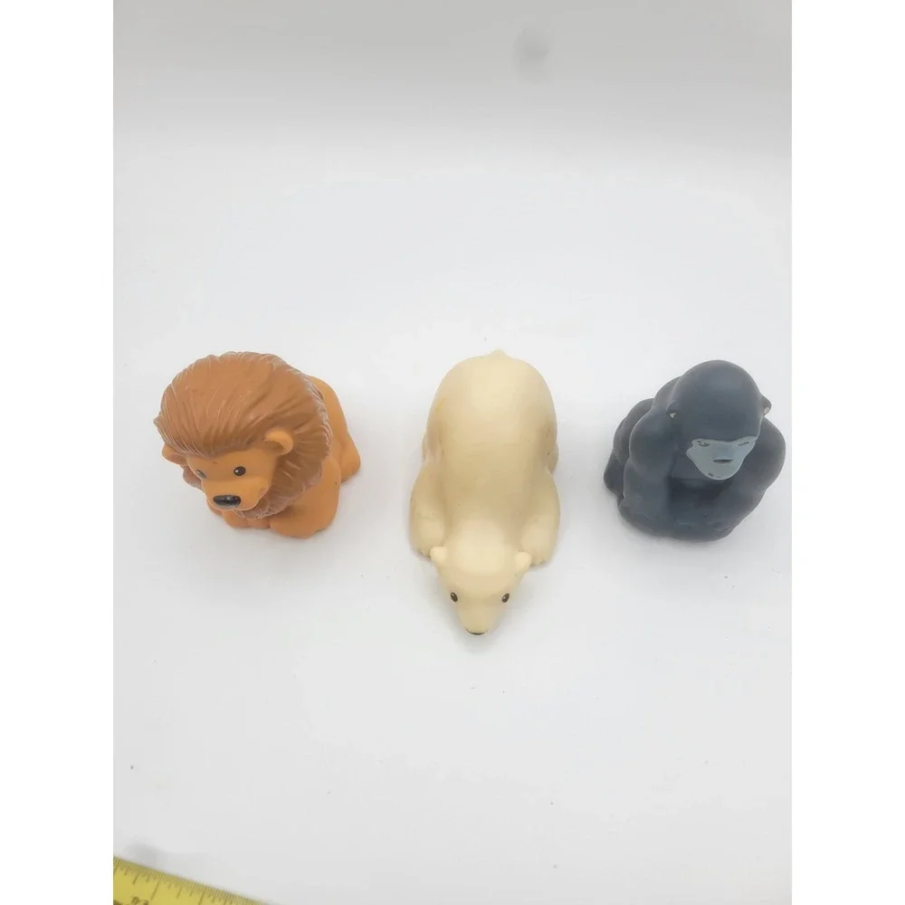 Fisher Price Little People Zoo Animals Lion Polar Bear Gorilla Figures Set of 3